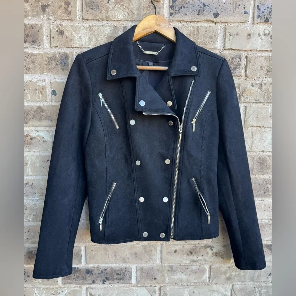 White House Black Market Women's Black Double-Breasted Jacket Size 8